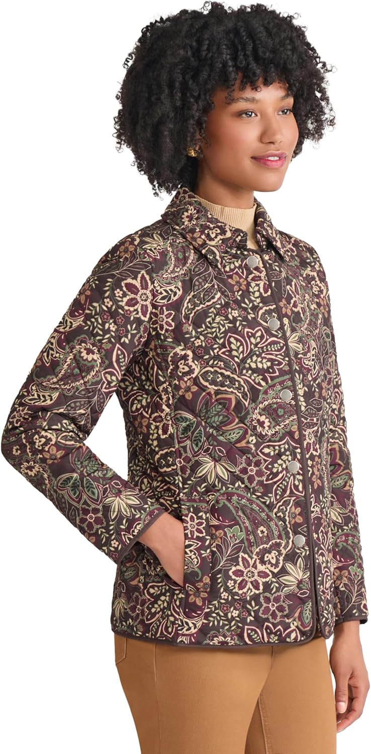 Jones New York Women's Quilted Printed Blazer
