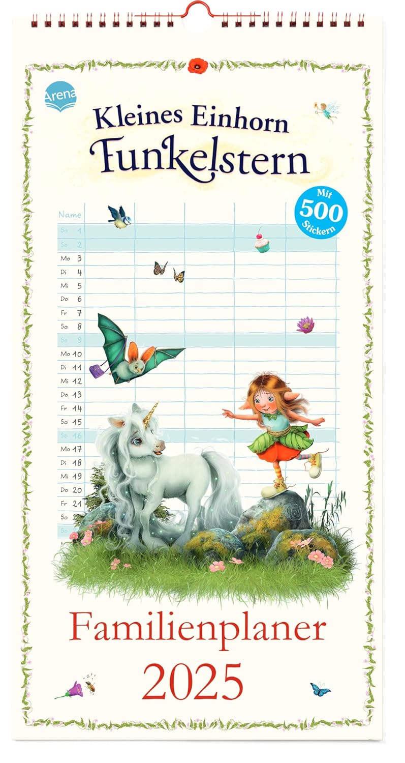 Kleines Einhorn Funkelstern. Familienplaner 2025: Kalender für die