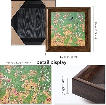 Pduoduo Framed Abstract Wall Art Set of 2,Modern Pictures Artwork,Botanical Plants Painting,Home Wall Decor,15.7x15.7 inch