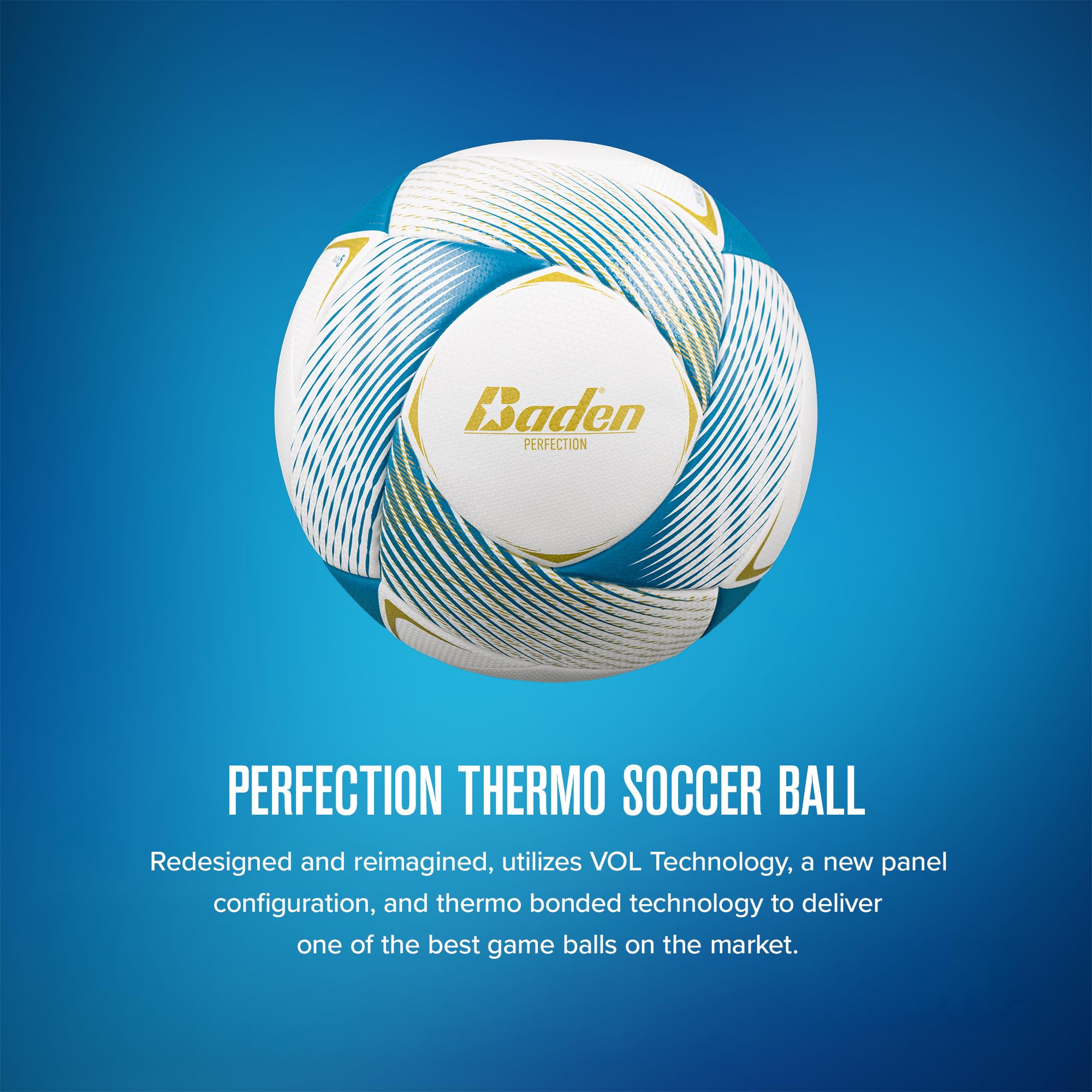 Baden Perfection Thermo-Fußball, offizielle Größe 5, nahtlos, Thermisch gebunden, NFHS-geprüft