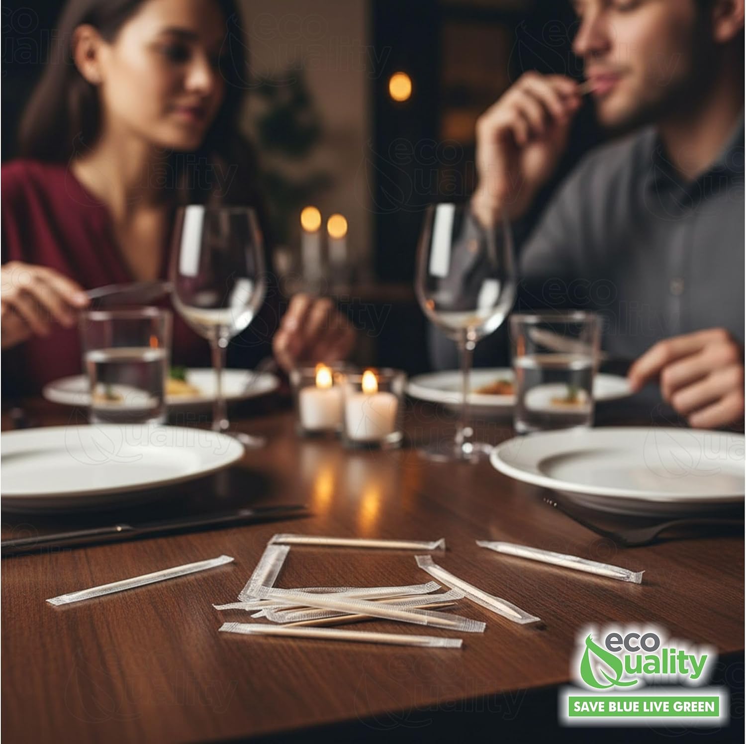 Wrapped Mint Wooden Toothpicks - Easy to use Dispenser - Great for Parties, Catering, Dinner, Lunch, Restaurants, Offices, Fruit Cocktails, Dessert, Barbecue and Teeth Cleaning (1000)