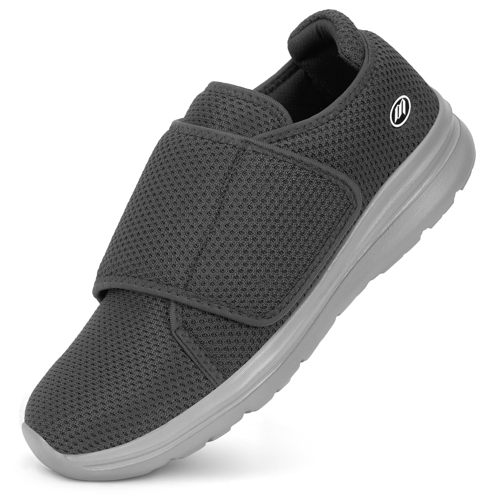 Chaussures orthopédiques pour homme et femme - Extra larges - Avec fermeture - Ultra légères - Avec semelle en mousse à mémoire de forme - Respirantes - Chaussures de santé pour pieds enflés