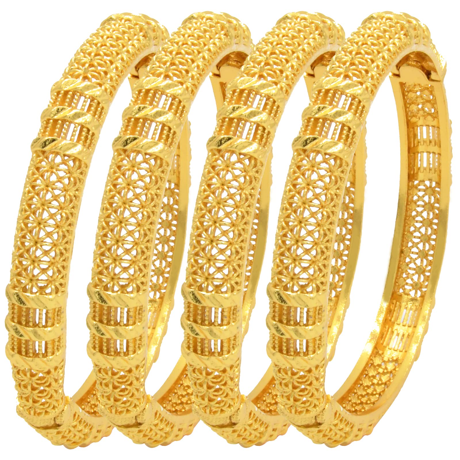 Dubai Gold Bangles for Women Indian African Wedding Bracelets 18K Gold Plated Ethiopian Bridal Jewelry