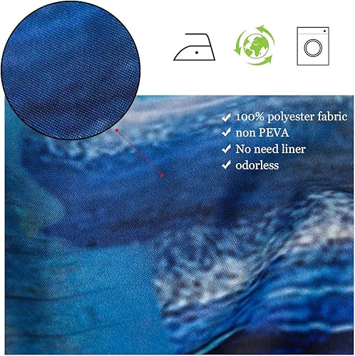 Miniatura 4 de LB Cortina de ducha de Halloween, cementerio de terror, fantasma, gatos negros en árbol, calabaza, cortinas de ducha para baño con ganchos, 60 x 72