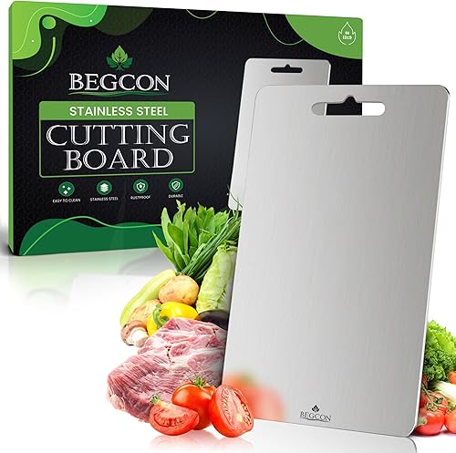 Tablas de cortar de acero inoxidable para cocina, acero inoxidable 304 de grado alimenticio, tabla de cortar no tóxica de doble cara, tablas de