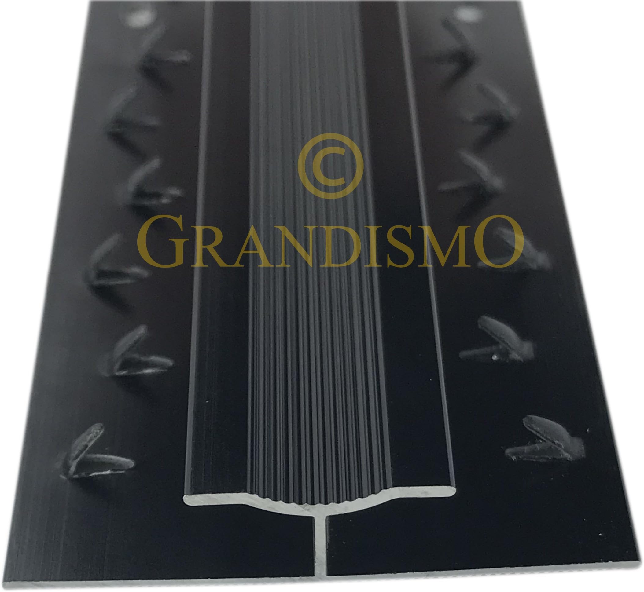 Grandismo® Dual Carpet to Carpet Strip Gripper/Trim - Metal Doorbar Threshold (Black)