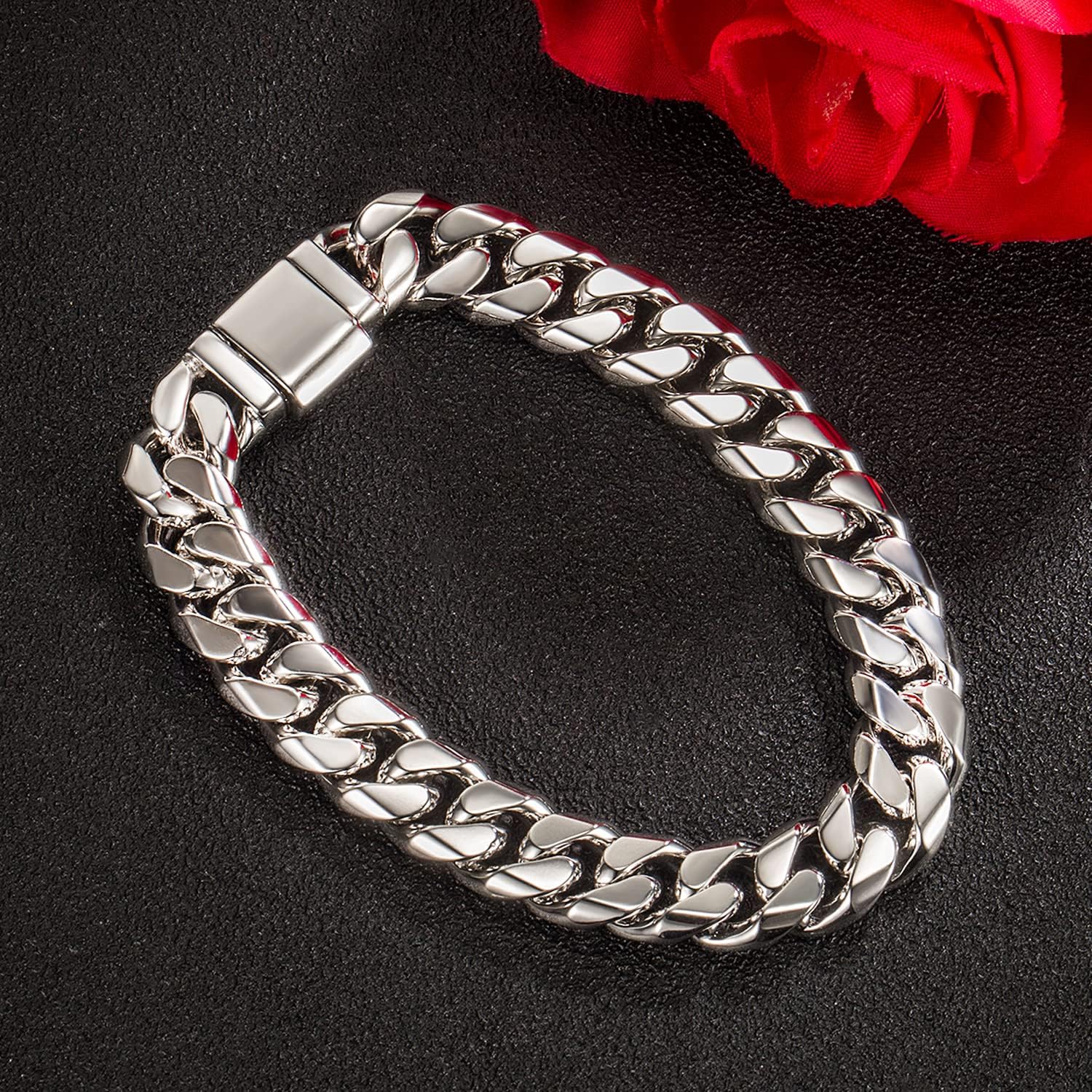 H&Beautimer 925 Sterling Silver Italian Handmade - 0.25-0.5'' Classic Miami Cuban Chain Bracelet For Men - Party Fine Jewelry Original Silver Bracelet 7-10'' Length - Image 6