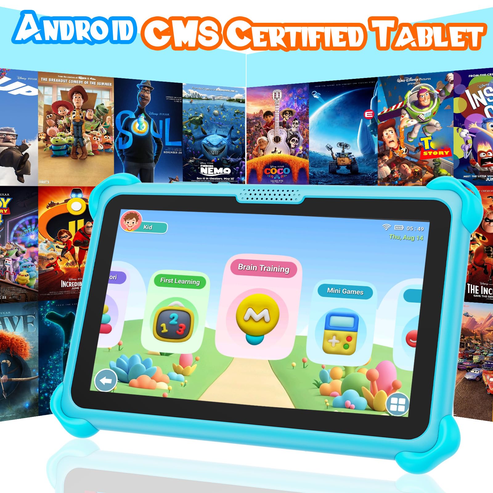 Tablet para Niños de 7 Pulgadas 32GB Android Tablet Niños con WiFi Funda Protectora Control Parental Tableta Infantil de 3 a 7 años (Azul)