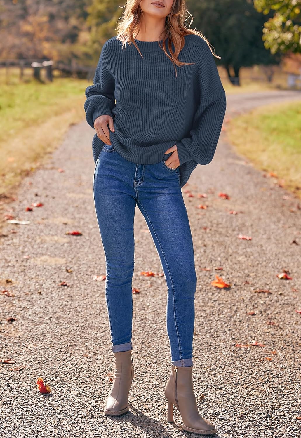 PRETTYGARDEN Womens Sweaters Spring 2026 Oversized Chunky Knitted Pullover Sweater Casual Long Sleeve Crewneck Cute Sweaters - Image 6