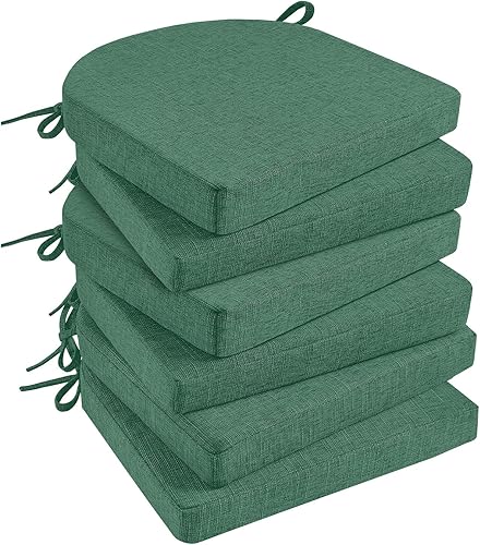 Vista 40 de Basic Beyond Cojines para sillas de comedor, 4 unidades, cojines de espuma viscoelástica con lazos y respaldo antideslizante, almohadillas para Gris