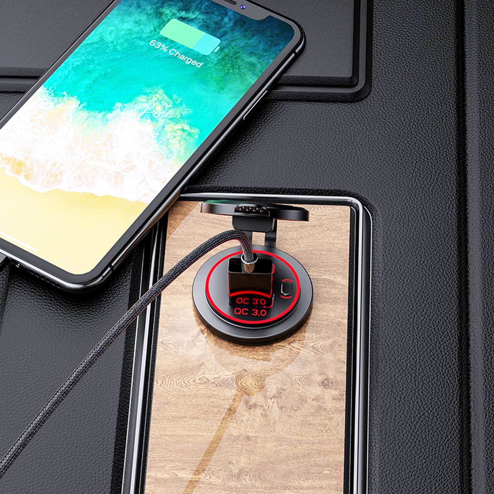 Motocaddy Device Craddle - Golf Cart Phone Holder - Fits Most Phones and GPS Units - Landscape and Portrait Rotation Ready, Adjustable Angles, Durable (Black)