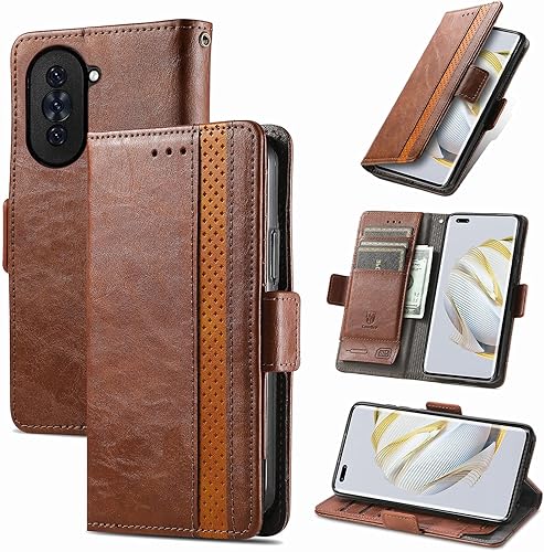 Miniatura 207 de Funda para Honor X7, Funda para Honor Play 30+ Plus Funda de piel sintética con ranuras para tarjetas Funda con soporte abatible Rojo