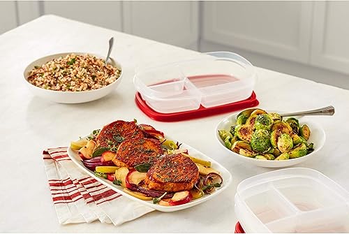 Vista 33 de Rubbermaid Easy Find tapas ventiladas sin BPA, contenedores de almacenamiento de alimentos, juego de 21 (42 piezas en total), rojo Racer, ideal