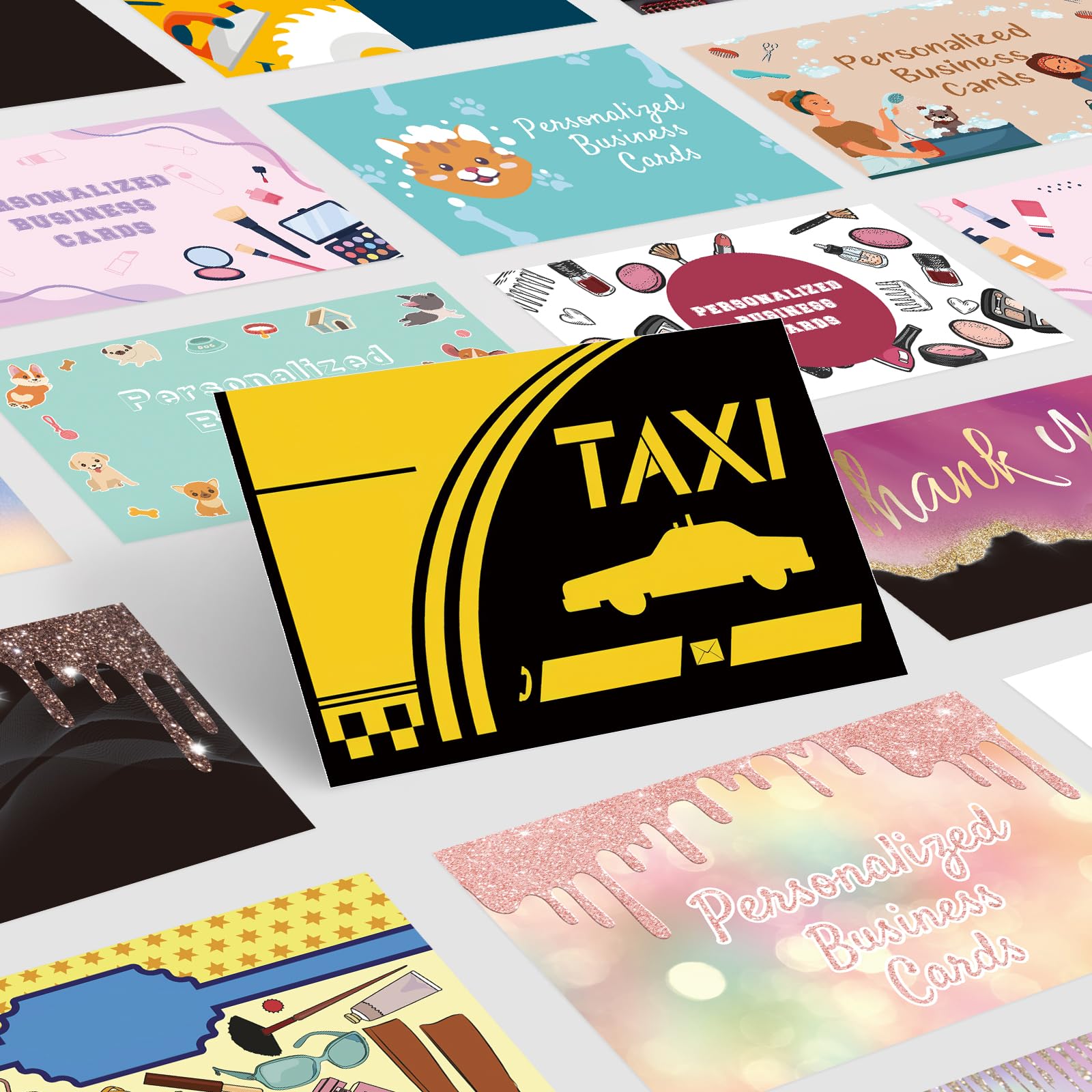 Custom Business Cards - Personalize with Logo, Text & Photo - Double Sided, Waterproof - 1000, 500, 200, 100 Sheets