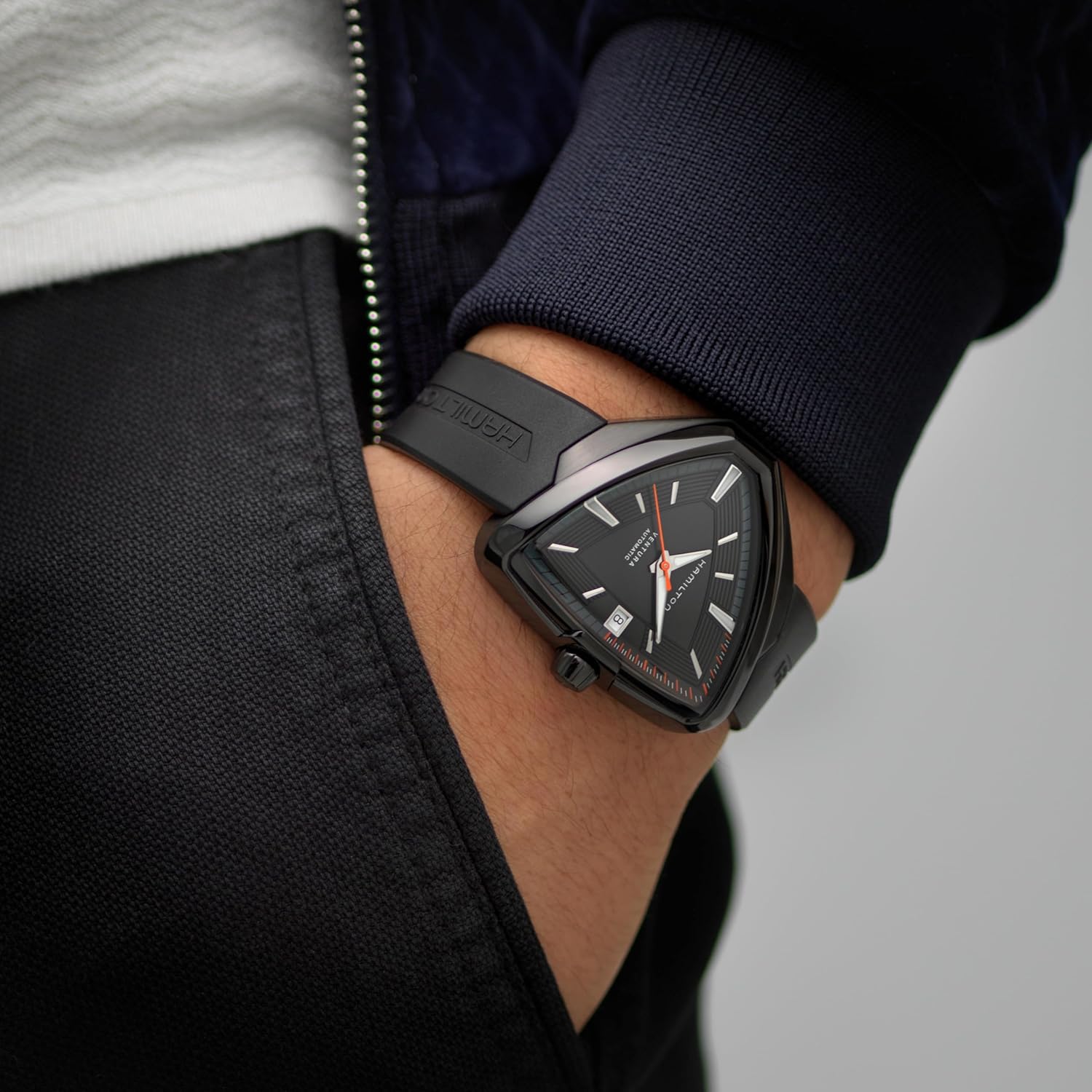 Hamilton Ventura Elvis80 watch on a wrist