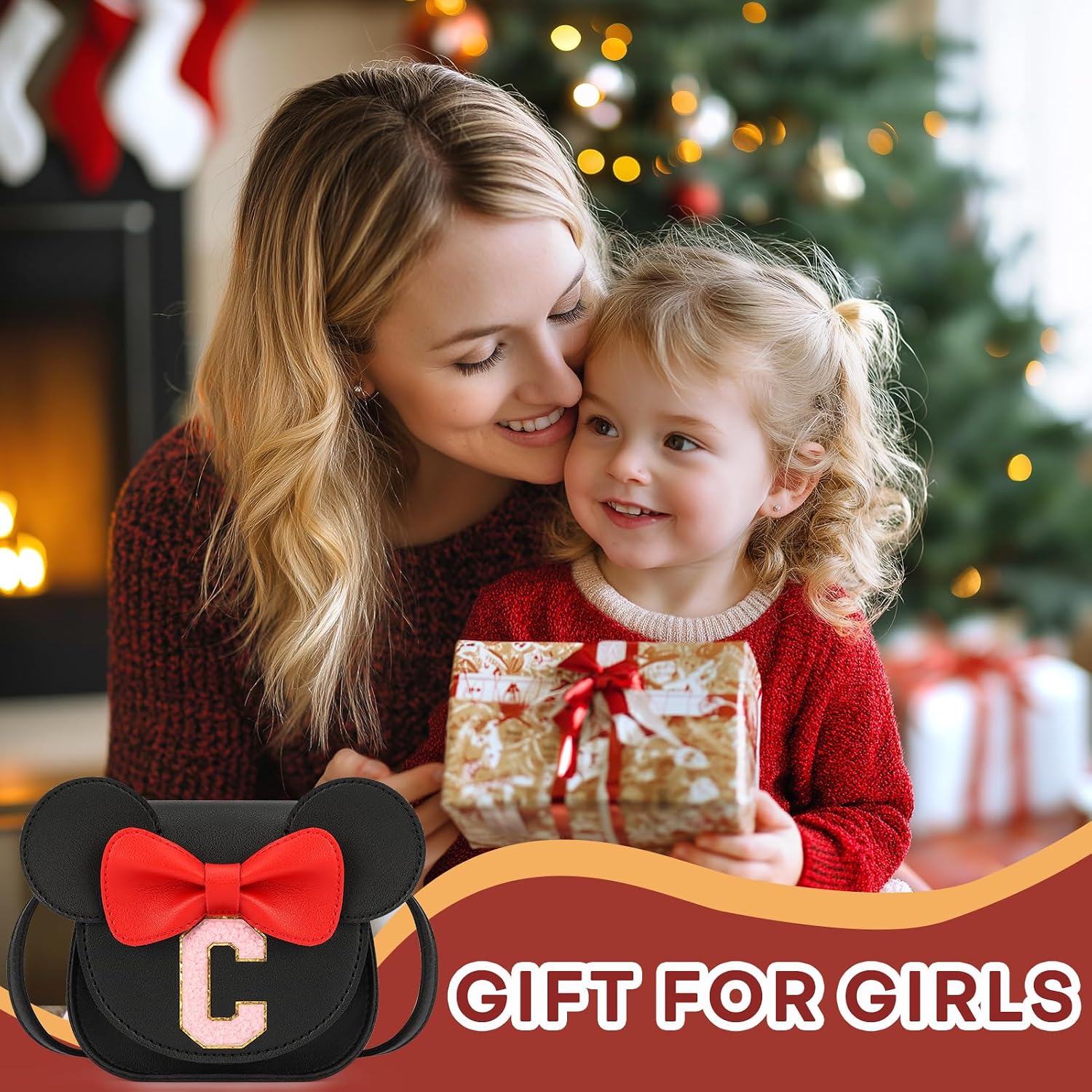 mibasies Toddler Purse for Girls Age 3-8, Black Letter C Toy Birthday Gift image 5
