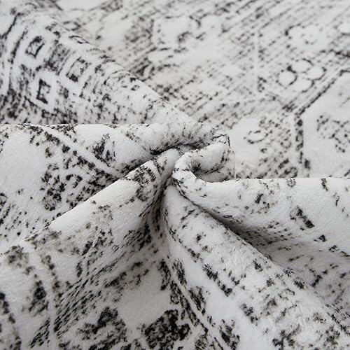 Miniatura 4 de Auemtyn Alfombra de área, lavable de 5 x 7 pies, con respaldo antideslizante, no desprende pelusa, alfombra de medallón vintage para dormitorio,