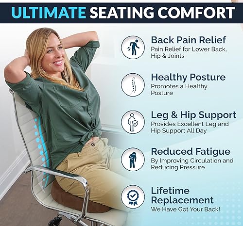 Vista 44 de ComfiLife - Cojín prémium de gel y espuma viscoelástica para silla de oficina, escritorio y asiento de automóvil, recomendado por doctores para Negro