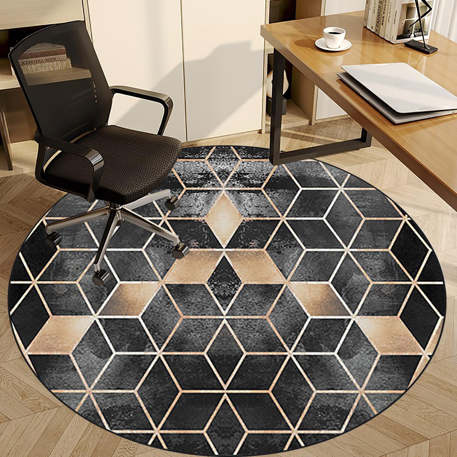 Tapis de chaise de bureau rond 150 cm pour protection efficace des sols en bois dur