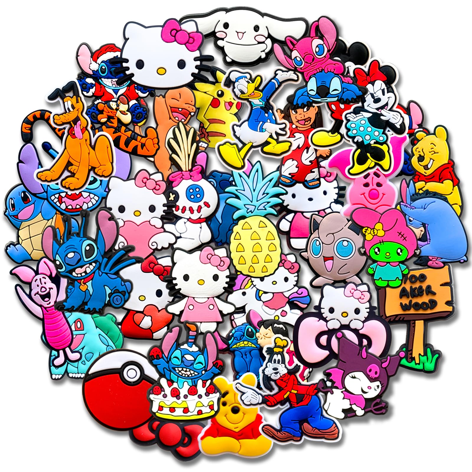 25,40Pcs Shoe Charms for Croc Clogs Sandals Decoration, Shoe Accessories Charms for Adults Party Favors