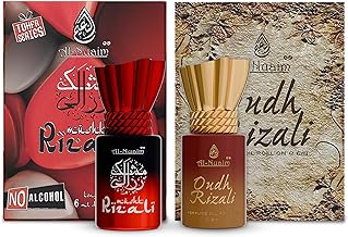 Al-Nuaim Mushk Rizali & Oudh Rizali Attar - Pack of 2 (6ml Each) | Alcohol Free | Attar Roll On | Luxury Scent