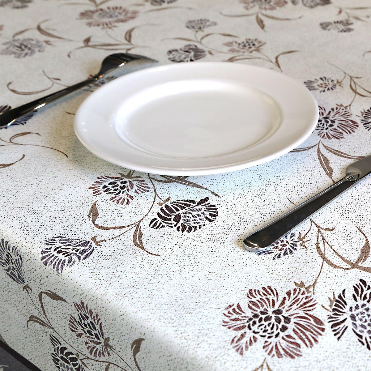 LEEVAN Heavy Weight Vinyl Rectangle Table Cover Wipe Clean PVC Tablecloth Oil-Proof/Waterproof Stain-Resistant-54 x 78 (Vintage Floral)