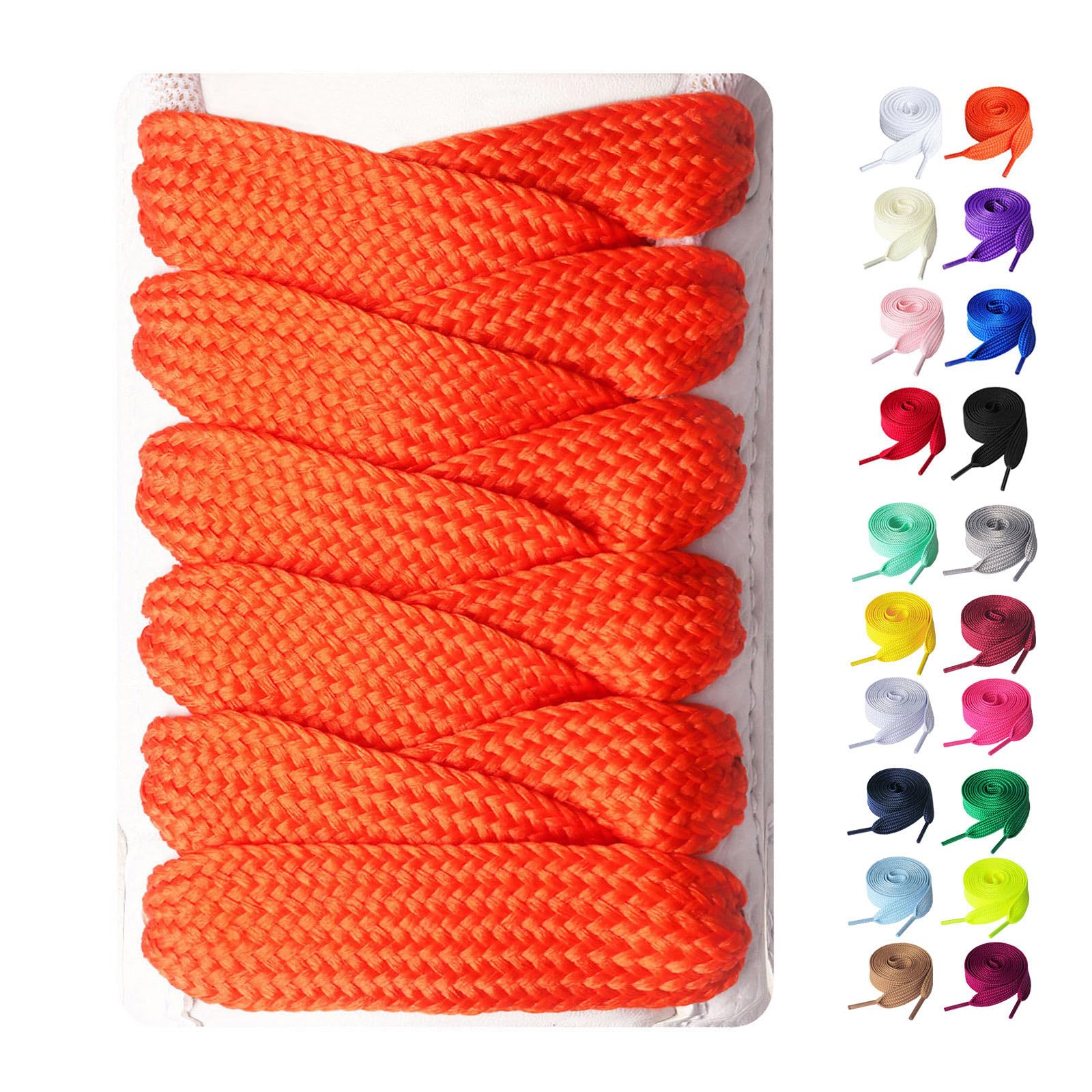 Booyckiy 2 Pairs Fat Sneakers Shoe Laces, 15mm Wide Athletic Shoelaces