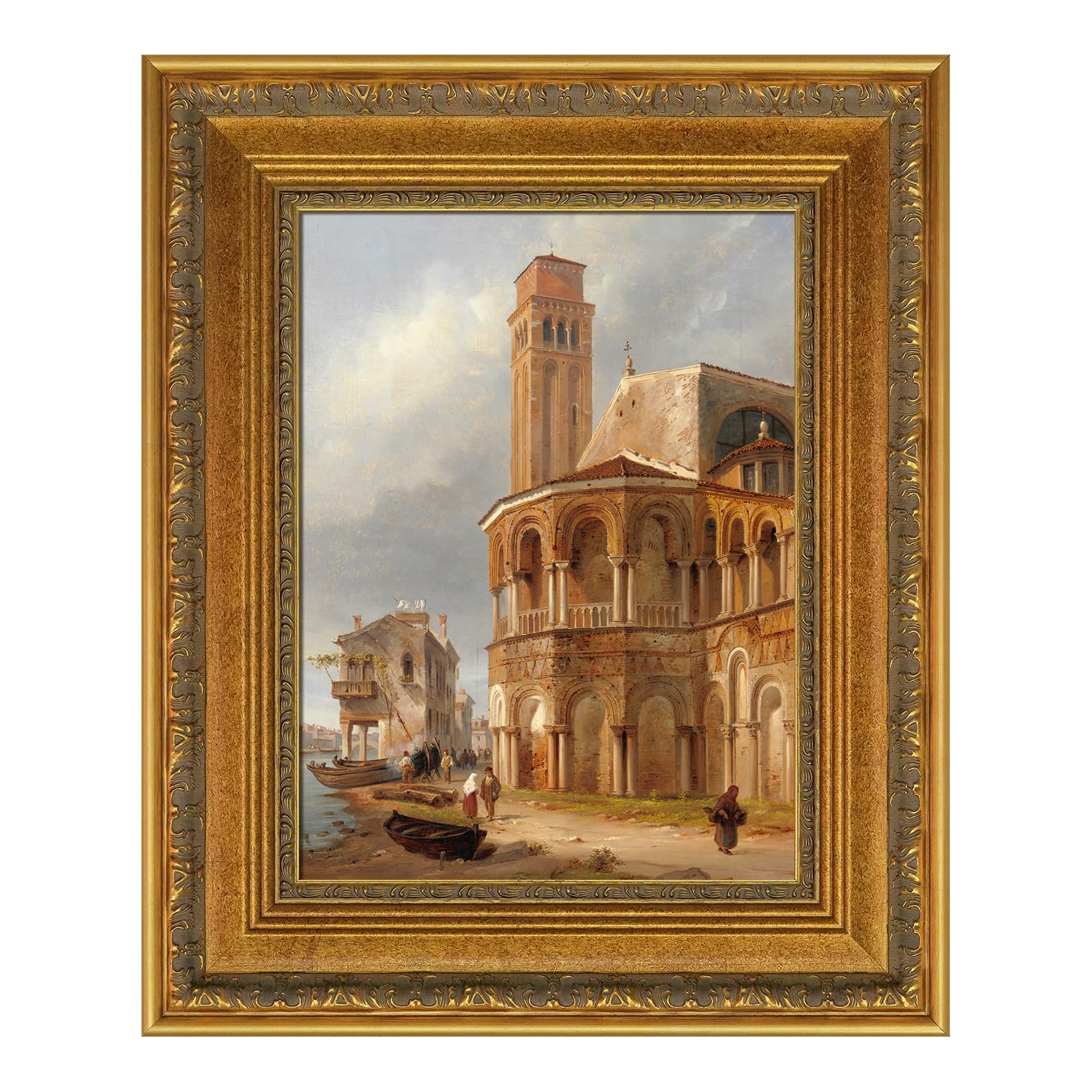 FOLKOR Vintage Canvas Frame for 18x24 Art Prints Oil Paintings, 3.6" Extra Wide DIY Wood Ornate Open Back Wall Picture Frames for Landscape Family