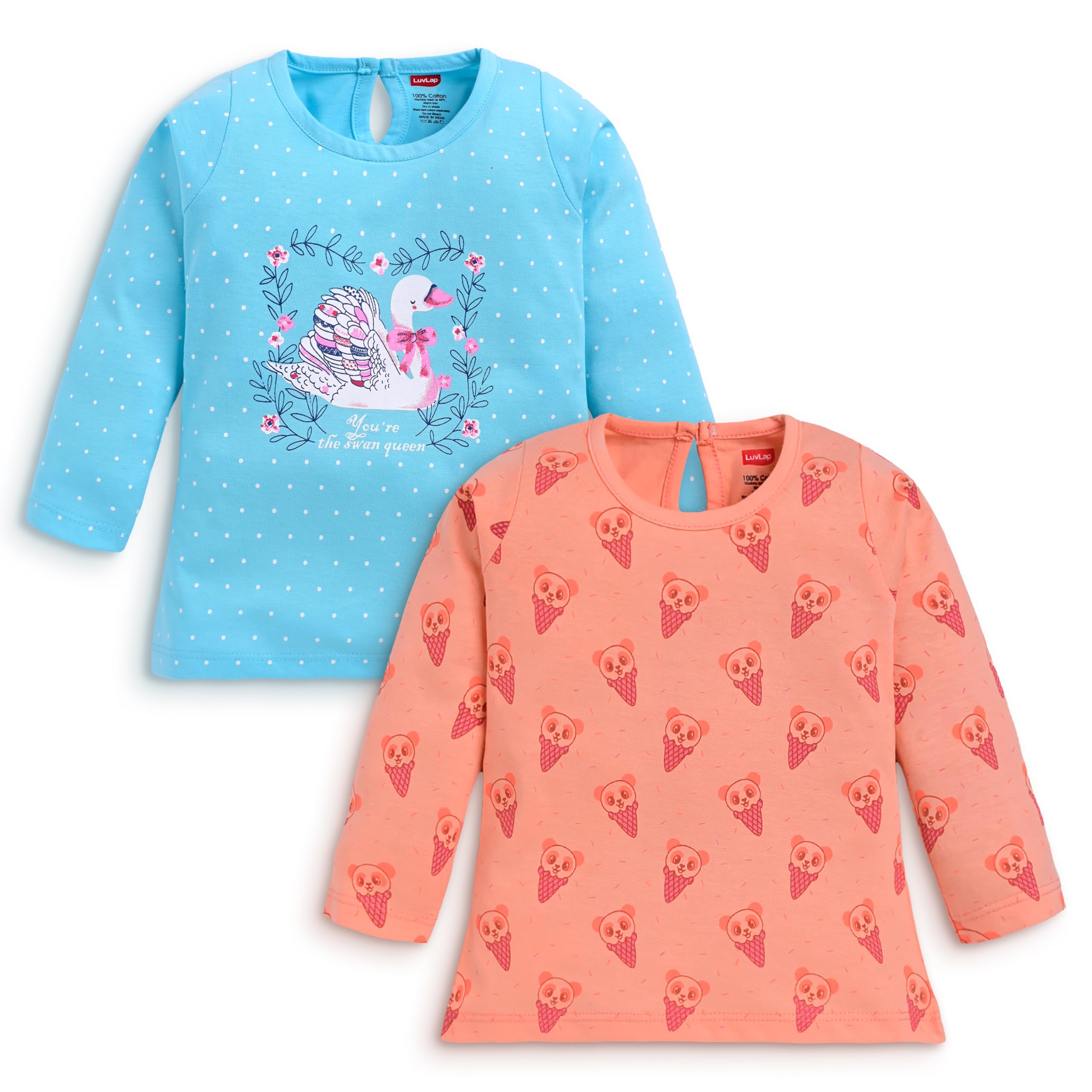 luvlap Baby Girls 100% Cotton Full Sleeve Girls Top, Pack of 2-picture-18