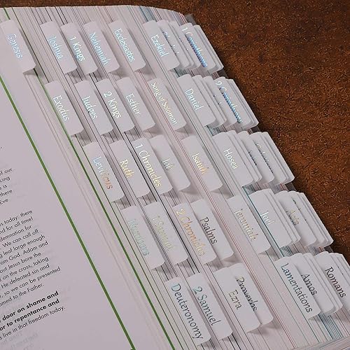 Miniatura 3 de Reposition - Pestañas laminadas holográficas de la Biblia, calcomanías de impresión grande, pestañas bíblicas fáciles de leer y aplicar para mujeres