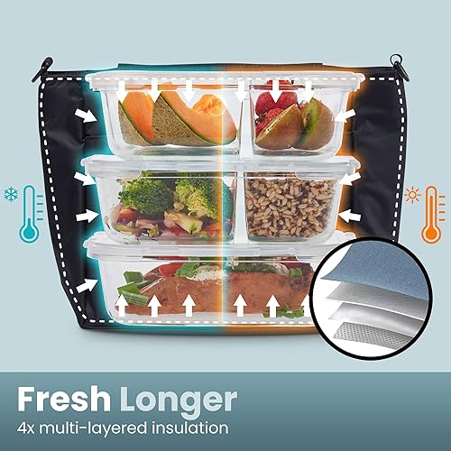 Miniatura 4 de KARRICO Lonchera deportiva  Lonchera aislada de alta calidad con interior forrado libre de BPA y capacidad media. Lonchera duradera segura para