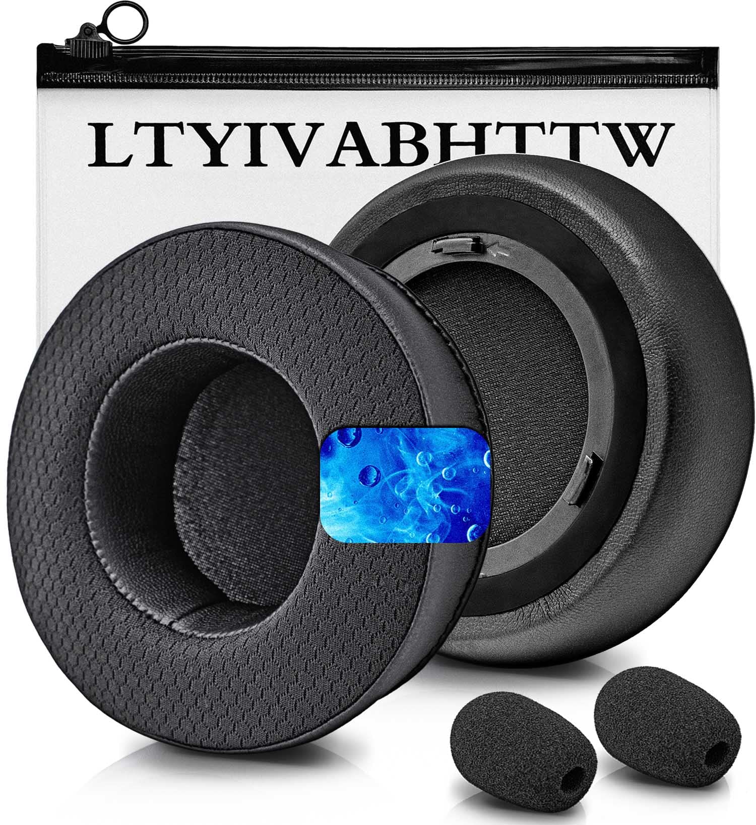 Virtuoso XT Cooling Gel Earpads - Compatible with Virtuoso RGB Wireless SE Headset, Hybrid Fabric Thicker Cooling Gel Replacement Earpads (Black