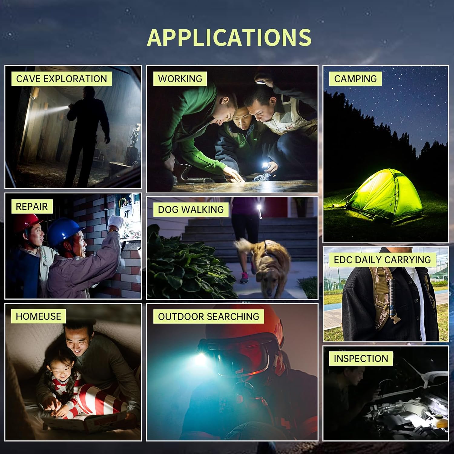 Brinyte E18 Rechargeable LED Flashlight Work Light with Magnetic Base for Hands-Free Lighting, 1200 Lumens Compact Bright EDC Pocket Light, IP68 Waterproof for Home, Outdoors, and Emergency