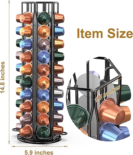 Vista 19 de Soporte para cápsulas de café para Nespresso Vertuoline, Nespresso Vertuo Pods Holder Carousel Stand Storage, organizador de cápsulas Nespresso