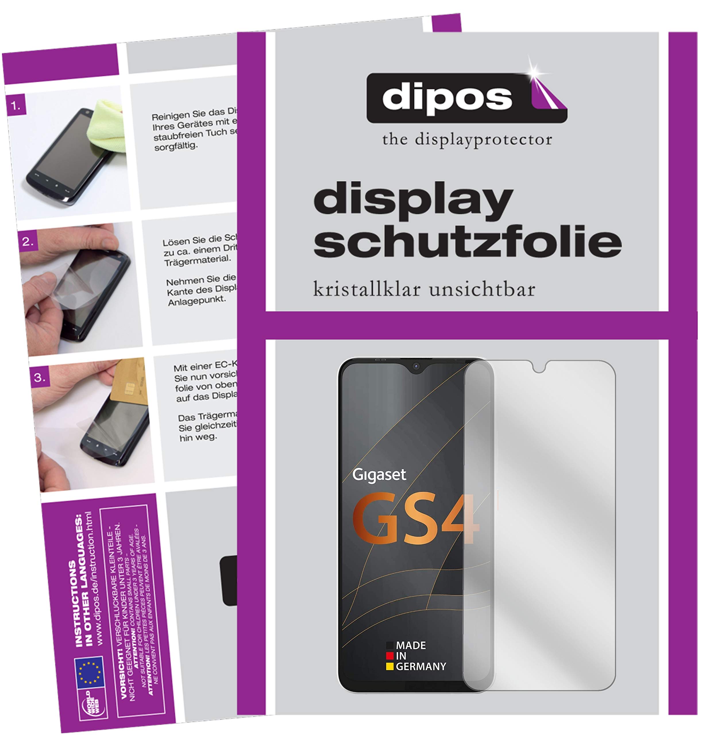 Dipos 2X Pellicola Protettiva Per Gigaset GS4 – Vetro Flessibile 9H Antiurto, Anti Graffio | Protezione Schermo Trasparente Con Garanzia 10 Anni