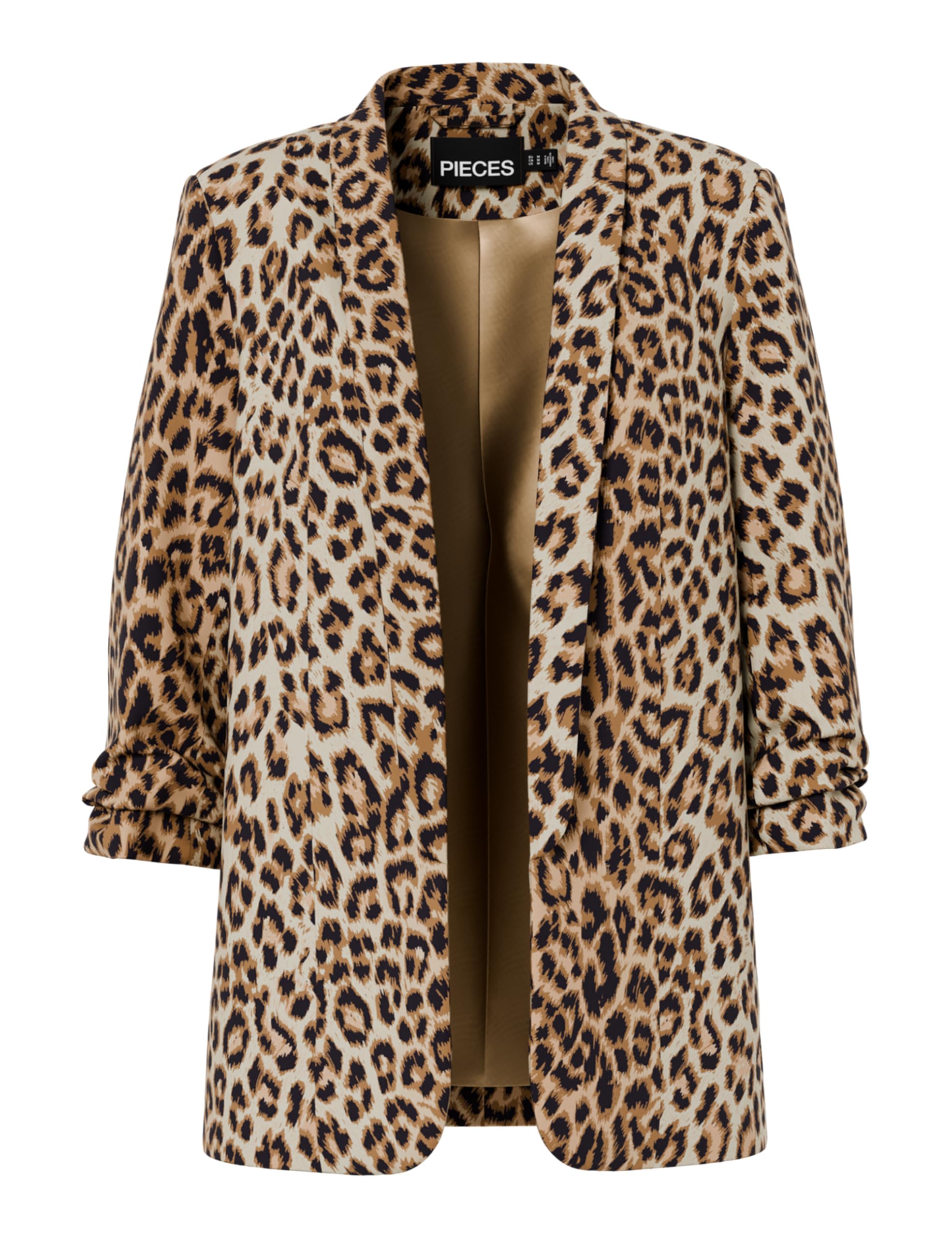 PIECES Women's Pcbosella 3/4 Printed Blazer Noos, Natural/AOP: Leo, 12