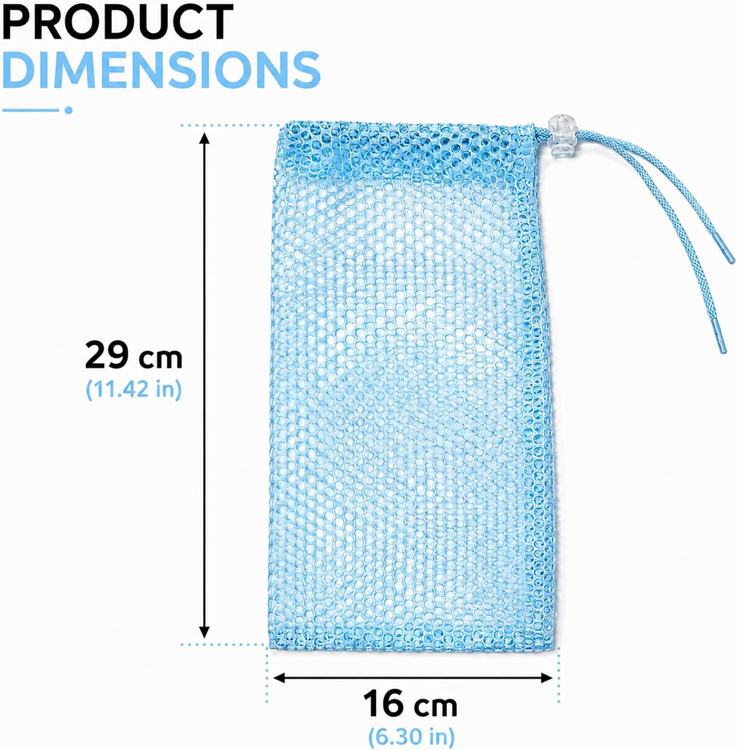 Danzcue Ballet Pointe Shoe Mesh Bag, Breathable Drawstring Dance Shoe Pouch for Pointe Shoes, Ballet Slippers, and Dance Accessories, Lightweight Storage Bag for Dancers (Sky Blue)