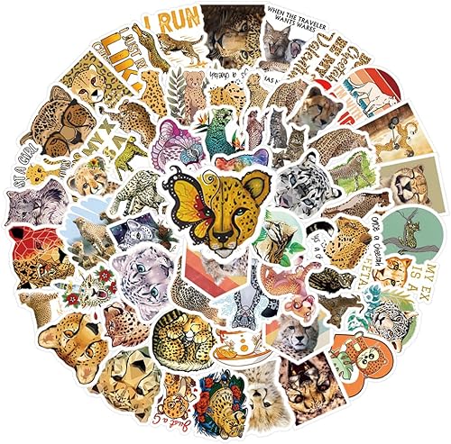 Miniatura 7 de 61 calcomanías de vinilo con diseño de guepardo, impermeables, para fiestas de cumpleaños, suministros de decoración, recompensas para niños,