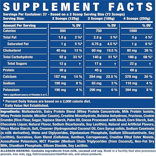 Miniatura 6 de Ronnie Coleman Signature Series King Mass XL Mass Gainer - Proteína en polvo, peso y ganador muscular, 2.16 onzas de proteína, 6.35 oz de