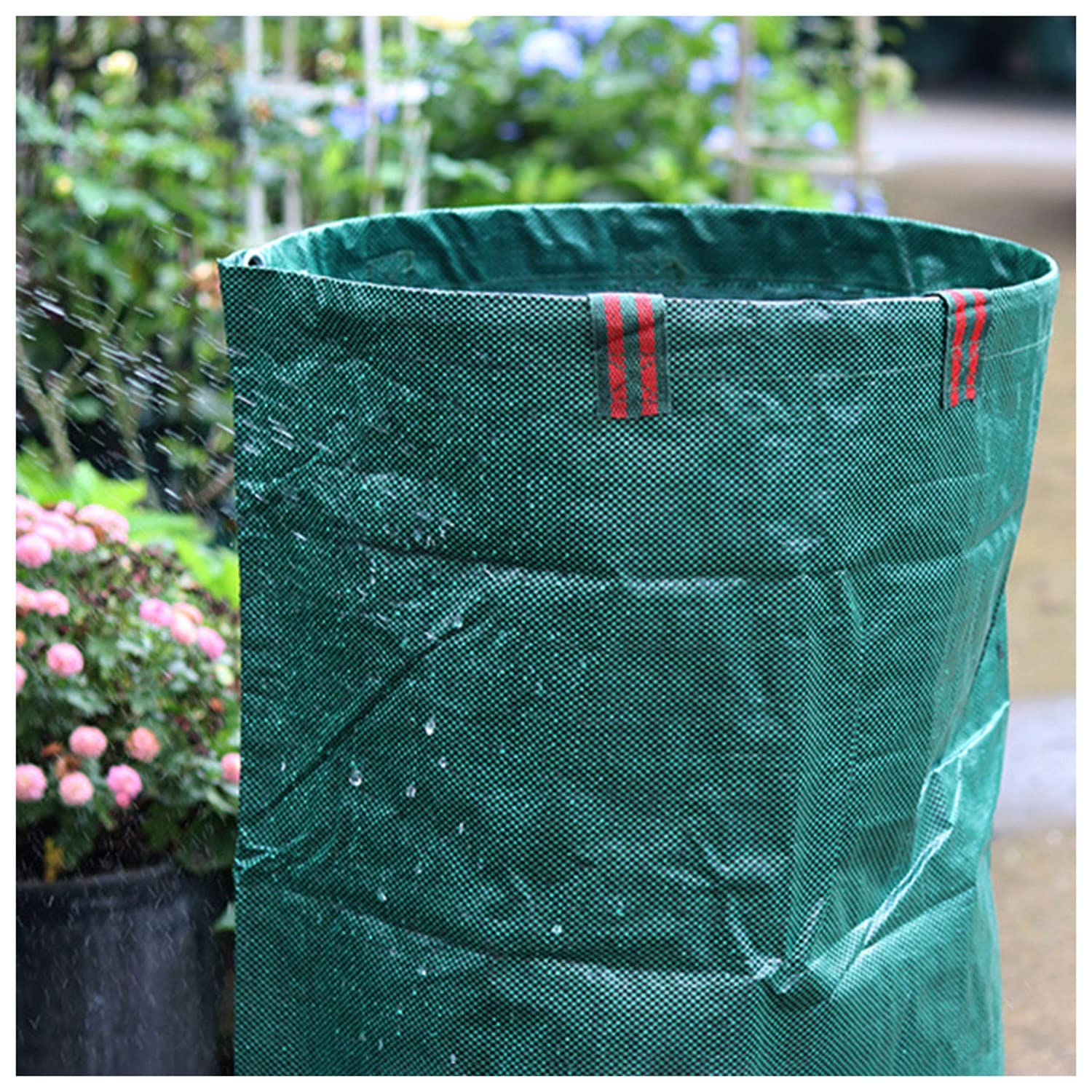 Gartenabfallsack 120L/272L/300L/400L/500L Gartensäcke Stabil mit Griffen Sack Gartenabfälle Groß Zusammenklappbar Selbststehend Multifunktional Blattbeutel Wasserdicht Dauerhaft