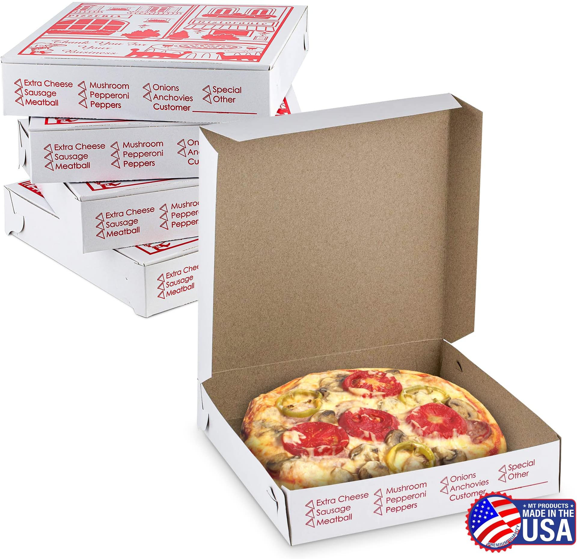 Stock Your Home 10 Pack Recycled Kraft 12x12 Pizza Box with