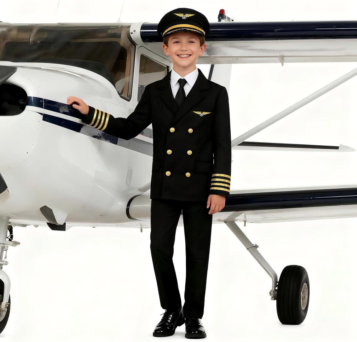 Kids Pilot Uniform Boys Airline Captain Costume for Birthday Gifts
