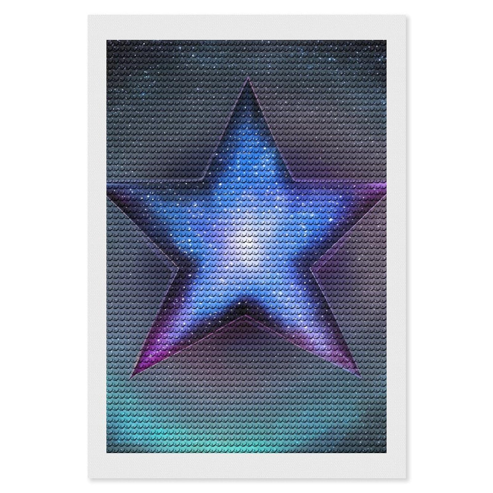 Stars Diamond Art Kits for Adults, DIY 5D Diamonds Painting Kits for Beginner, Round Full Drill Diamond Dots Painting, Diamonds Pictures Gem Art and Crafts Wall Decor 8"x12"