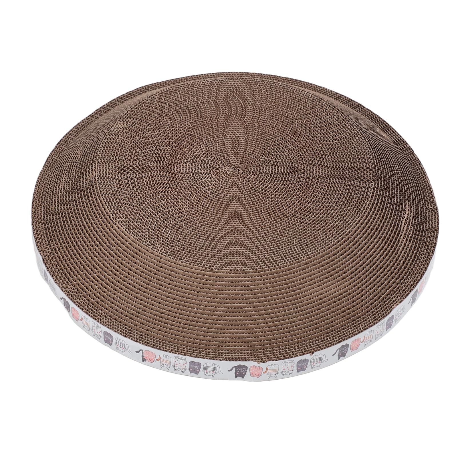 FILFEEL Letto Tiragraffi per Gatti con Salotto Integrato, Tappetino Tiragraffi in Cartone Ondulato, Ciotola Rotonda da 44,5 Cm per Uso Interno (Rotondo 44,5 cm)