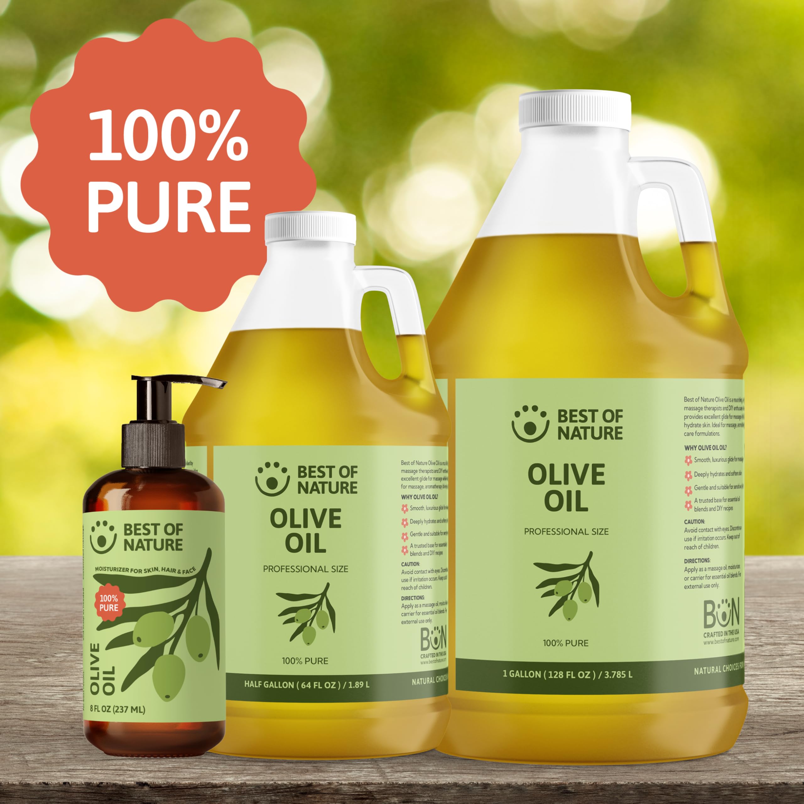 Olej z oliwek – 227 g – 100% czysty i naturalny – do ciała i włosów.