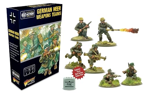 Warlord Games Equipos de armas del ejército alemán, miniaturas a escala 28 mm para acción de pernos