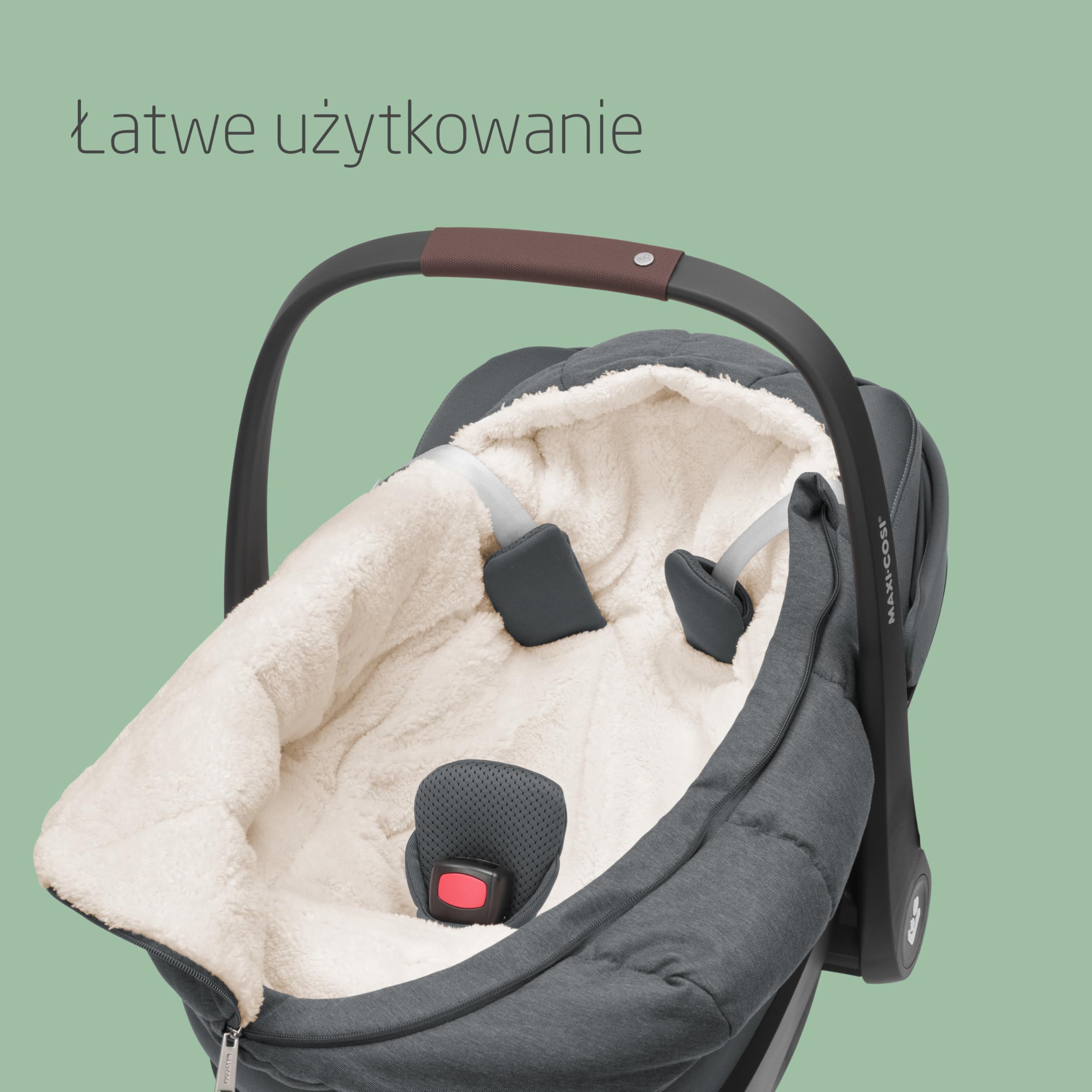 Maxi-Cosi Śpiworek do fotelika samochodowego dla niemowląt (45-75cm), zapewnia komfort, miękkie i wytrzymałe tkaniny, do prania w pralce, pasuje do wszystkich fotelików Maxi-Cosi, Twillic Graphite