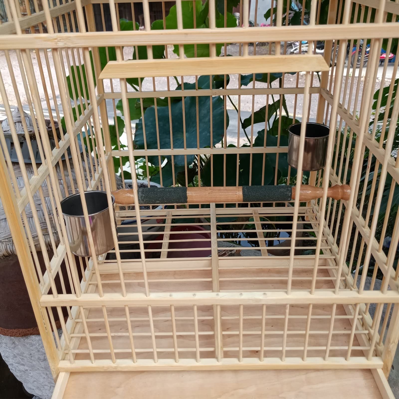 Vogelbedarf Sittichkäfig Großer Vogelkäfig Holz Mit Griff Kann Draußen Drinnen Aufgehängt Werden Quadratisch Handgefertigt Retro Vogelkäfig Haustier Vogelzubehör