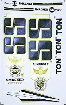AYN Cricket Bat Sticker 4D Digital Embossed English Willow Fiber Tape Sports Accessories Protection, Smacker Black