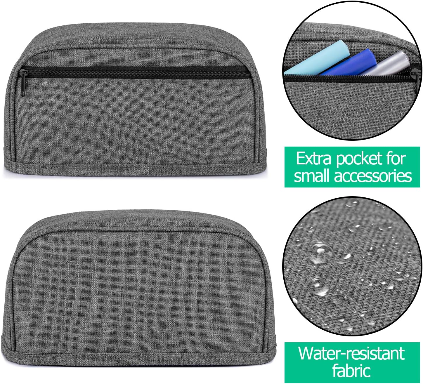 Yarwo Dust Cover Compatible with Cricut Joy, Heavy Duty Nylon Cover with Zipper Pocket and Wipe Clean Liner, Gray